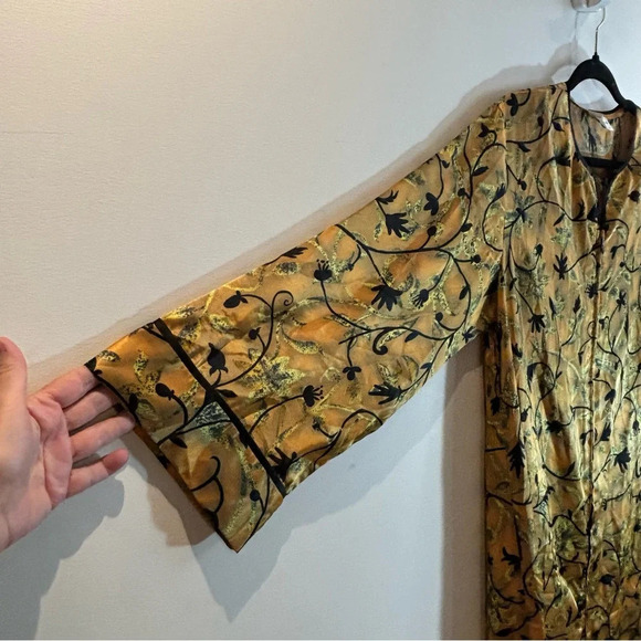 NATORI Sz L (estimated) Robe Zipper Closure Long Line Long Sleeve Sheen - Picture 5 of 7